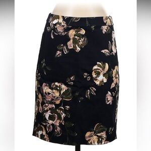 J.Crew Floral Black Skirt
